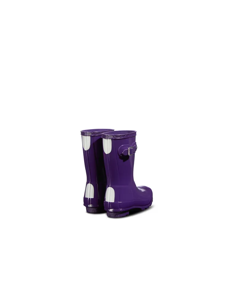 Hunter Original Little Kids Gloss Wellingtons in Cavendish Blue -3